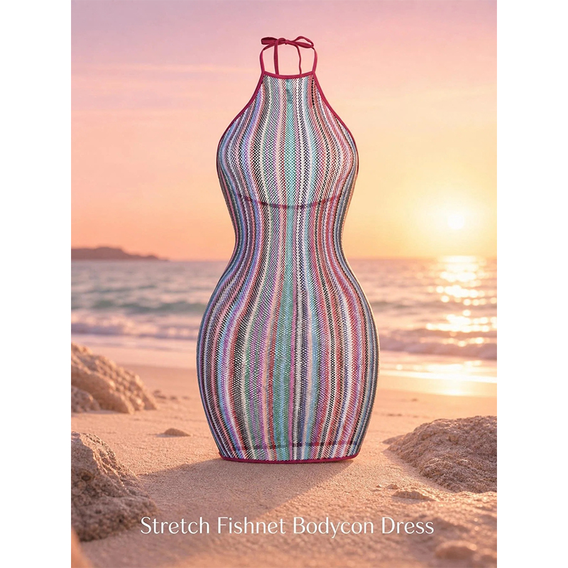 Cover Up Kaftan - 1 Adet Seksi Kadın File Bikinisiz