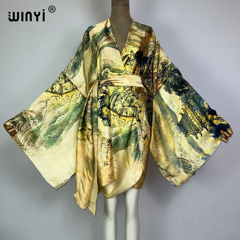 WINYI Afrika Kimono Çin Yağlı  - Cover Up Kaftan incelemesi ve fiyatı