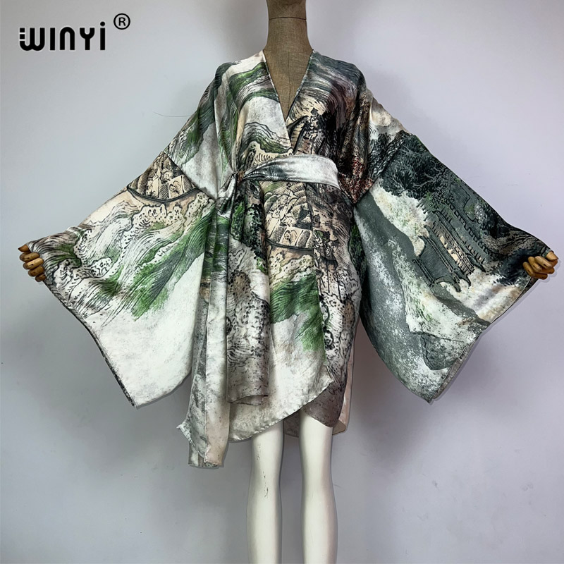 WINYI Afrika Kimono Çin Yağlı  - Cover Up Kaftan incelemesi ve fiyatı