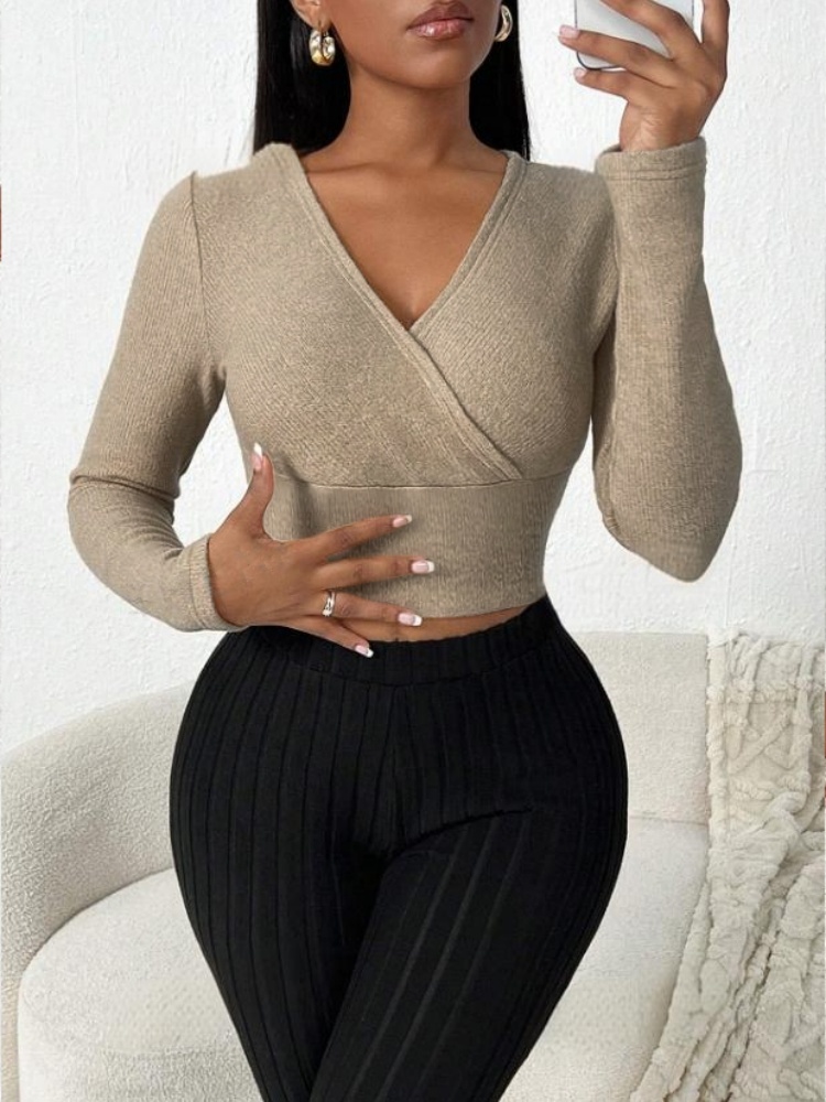 Kadın Uzun Kollu Crop Top V Ya - Crop Top Crochet incelemesi ve fiyatı